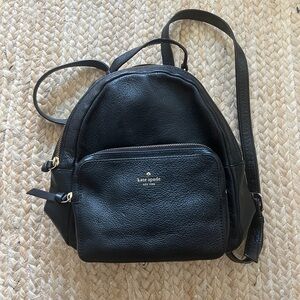 kate spade black mini backpack. ok condition. slightly worn.